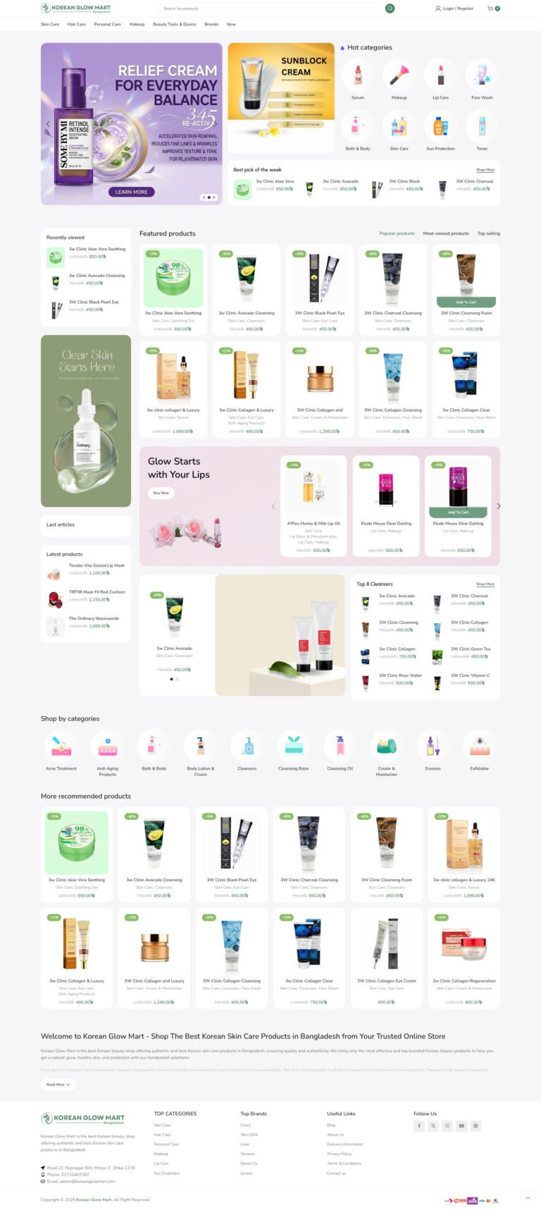 Korean Glow Mart – Korean Skincare & Beauty eCommerce Store
