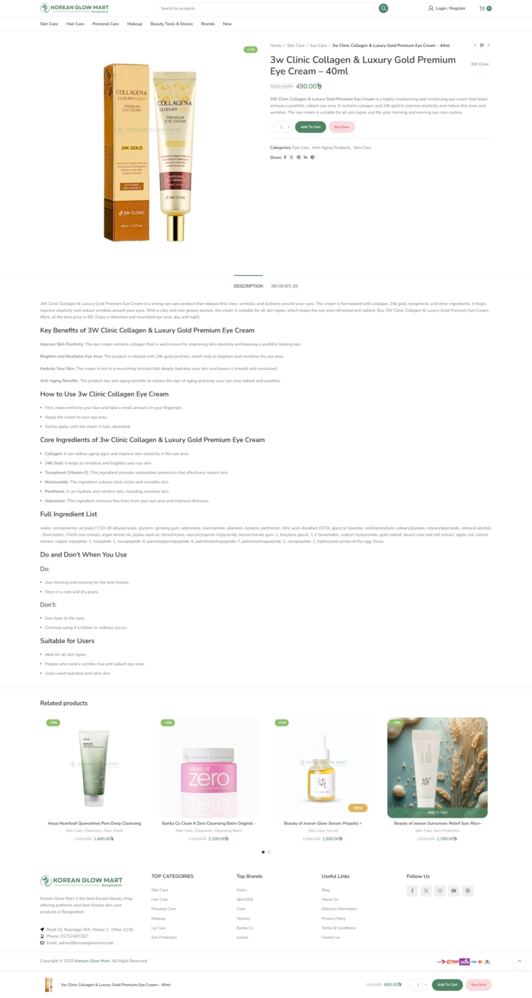 Korean Glow Mart – Korean Skincare & Beauty eCommerce Store