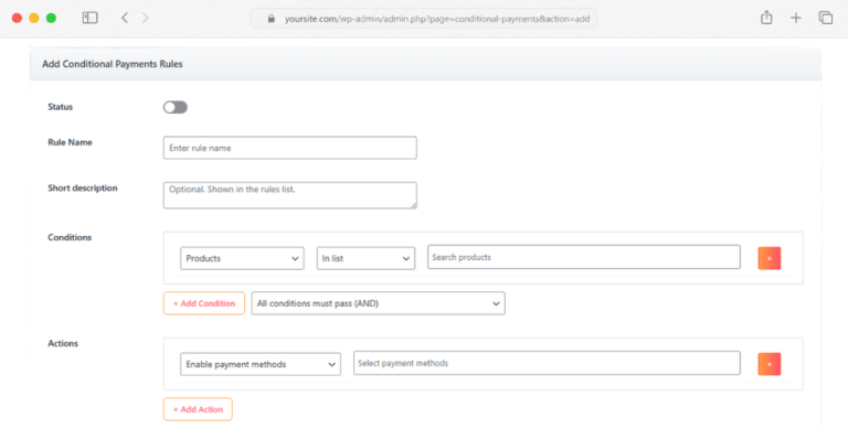 Admin Settings Panel
