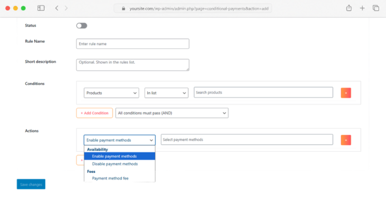 Admin Settings Panel
