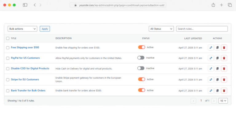 Admin Settings Panel