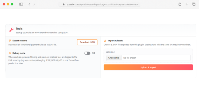 Admin Settings Panel
